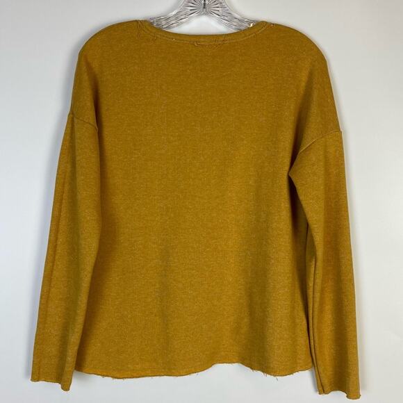 FOR THE REPUBLIC FOLLOW YOUR KARMA RAW EDGE SWEATER SIZE XS - Picture 7 of 10